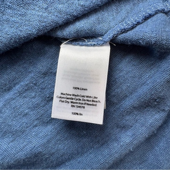 VINEYARD VINES Relaxed Fit Linen Short Sleeve Tee V-Neck Blue Size XS - Picture 5 of 7